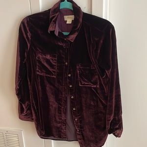 Anthropologie velvet button up